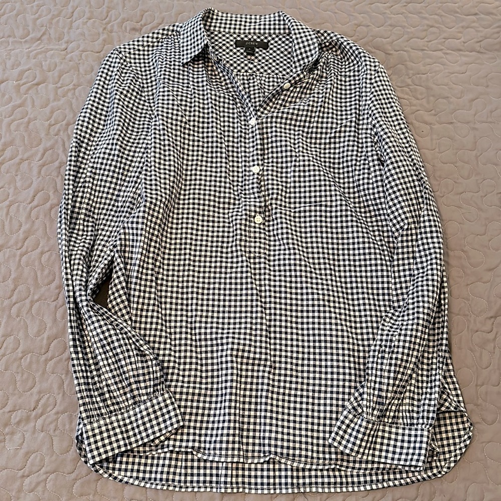 J crew navy button down